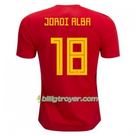 Billige Fotballdrakter Spania Jordi Alba 18 VM 2018 Hjemmedraktsett